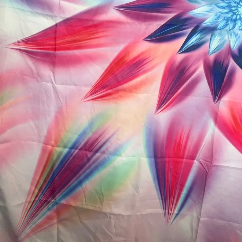 Vibrant Fractal Flower/Starburst Tapestry